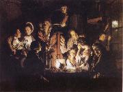 Joseph wright of derby Experiment iwth an Airpump France oil painting artist